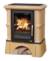 ABX BAVARIA K (6,9кВт в воду) кафельный цоколь, табак дровяная печь