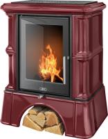 ABX BAVARIA K (6,9кВт в воду) кафельный цоколь, бордо дровяная печь
