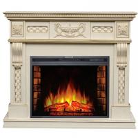 Alex Bauman Corsica LUX Crystal 29"FX (дуб белый с золотом) пристенный электрокамин