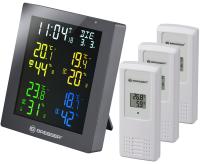 Bresser ClimaTemp Hygro Quadro с тремя датчиками, серый барометр