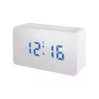 Bresser MyTime W Color LED Blue, белые проекционные часы
