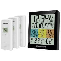 Bresser Temeo Hygro Quadro DLX с тремя датчиками (черная) (74645) цифровая метеостанция