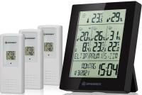 Bresser Temeo Hygro Quadro Prestige с тремя датчиками, черная (78584) цифровая метеостанция