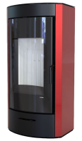 DEFRO HOME ORTI, красная сталь дровяная печь