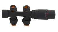Delta DUO М30х1,5 RAL 9005 (Черный мат) двухтрубный узел нижнего подключения