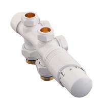 Delta DUO М30х1,5 RAL 9016 (Белый) двухтрубный узел нижнего подключения