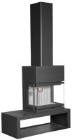 ЭКОКАМИН МАДРИД на дровнике Гигант справа готовый дровяной каминокомплект