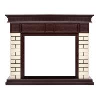 Firelight Bricks 30 Кирпич Бежевый/шпон Тёмный дуб широкий портал