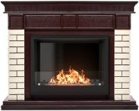 Firelight BFP/P-2520 с порталом Bricks 25 камень бежевый, шпон темный дуб напольный биокамин