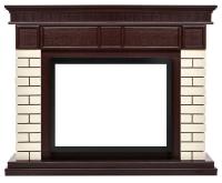 Firelight Bricks 30U (угловой) камень бежевый, шпон темный дуб угловой широкий портал