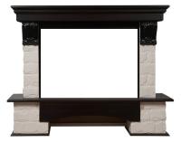 Firelight Forte 30U (угловой) камень белый, шпон белёный дуб угловой широкий портал