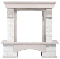Firelight Forte Classic U (угловой) камень белый, шпон белёный дуб угловой классический портал