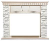 Firelight Porto 30U (угловой) камень белый, шпон белёный дуб угловой широкий портал