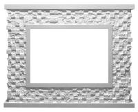 Firelight Quadro 25 камень песчаник античный белый, белая эмаль широкий портал