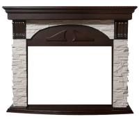 Firelight Torre 26/30S камень белый, шпон темный дуб широкий портал