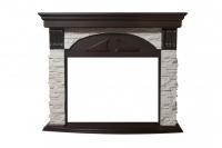 Firelight Torre 26/30U (угловой) камень белый, шпон темный дуб угловой широкий портал