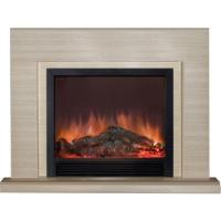 Glenrich Астория Delux 33 (Sharm33 Black) Беленный дуб эффект живого огня электрический камин