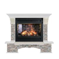 Glenrich Бостон Rumba 3D камень-Грот цветной/цвет-Белый электрокамин с широким очагом 3D
