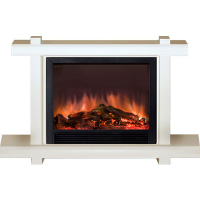 Glenrich Капри Delux (Sharm33 Black) Слоновая кость электрокамин с широким очагом 2D
