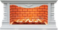 Glenrich Консул Salsa 3D Белый электрокамин с широким очагом 3D