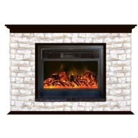 Glenrich Пафос 28 (New flame) камень-Алтай/цвет-Венге электрокамин с широким очагом 2D