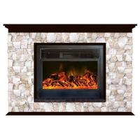 Glenrich Пафос 28 (New flame) камень-Арбат/цвет-Венге электрокамин с широким очагом 2D