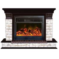 Glenrich Панорама 28 (New flame) камень-Алтай/цвет-Дуб 46 электрокамин с широким очагом 2D