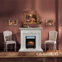 Glenrich Шервуд (Fobos black) Белый электрокамин с классическим очагом 2D