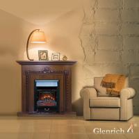 Glenrich Шервуд (Magestic black) Дуб 35 электрокамин с классическим очагом 2D