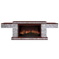 Glenrich Тауэр (Rondo S86) камень-Старый город/цвет-Красное дерево электрокамин с широким очагом 2D
