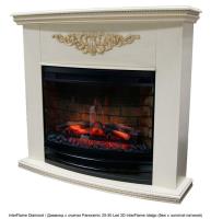 InterFlame Diamond / Диамонд с очагом Panoramic 25-30 Led 3D деревянный камин (портал+очаг)