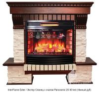 InterFlame Exter / Экстер Сланец с очагом Panoramic 25-30 led каменный камин (портал+очаг)