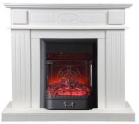 InterFlame Лестер белый с очагом Majestic LUX/BLACK электрокамин с классическим очагом 2D