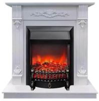InterFlame Мальта белый с очагом Fobos LUX/BLACK электрокамин с классическим очагом 2D