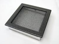 Kratki 22х22 черная/хром пористая 22CS вентиляционная решетка для камина