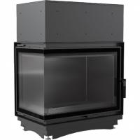 Kratki Amelia/PW/BL/24/BS/W/DECO (угловое стекло слева) угловая левая дровяная топка