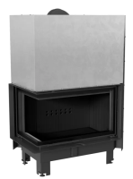 Kratki MBO/L/BS/G/SG (гнутое стекло) черная футеровка угловая левая дровяная топка