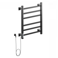 Ника STEP-1 60/50 RAL9005 черный матовый левый тэн электрический полотенцесушитель лесенка