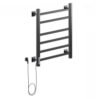 Ника STEP-2 60/40 RAL9005 черный матовый левый тэн электрический полотенцесушитель лесенка