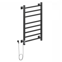 Ника STEP-2 80/40 RAL9005 черный матовый левый тэн электрический полотенцесушитель лесенка