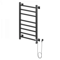 Ника STEP-2 80/50 RAL9005 черный матовый правый тэн электрический полотенцесушитель лесенка