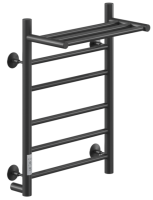 Ника WAY-2 60/40 с полкой RAL9005 черный матовый левый тэн электрический полотенцесушитель лесенка