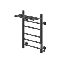Ника WAY-2 60/40 с полкой RAL9005 черный матовый правый тэн электрический полотенцесушитель лесенка