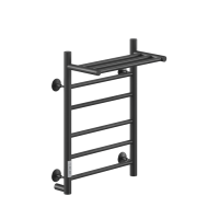 Ника WAY-2 60/50 с полкой RAL9005 черный матовый левый тэн электрический полотенцесушитель лесенка