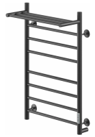 Ника WAY-2 80/50 с полкой RAL9005 черный матовый правый тэн электрический полотенцесушитель лесенка