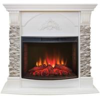 Real-Flame Athena GR STD/EUG/25/24 WT с очагом Evrika 25,5 LED со звуком и подсветкой красивый электрокамин
