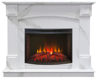 Real-Flame Carolina Marble 25,5/24 WT с очагом Evrika 25,5 LED электрокамин с широким очагом 2D