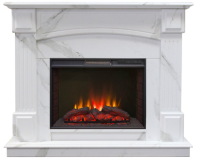 Real-Flame Carolina Marble 25,5/24 WT с очагом Sparta 25,5 LED электрокамин с широким очагом 2D