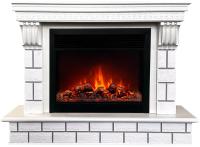Real-Flame CASTLE 26 WT с очагом MOONBLAZE DELUXE BL электрокамин с широким очагом 2D