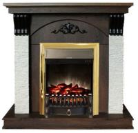 Real-Flame Corfino STD/EUG/18 NT с очагами Fobos s Lux BL/BR и Majestic s Lux BL/BR электрокамин с классическим очагом 2D